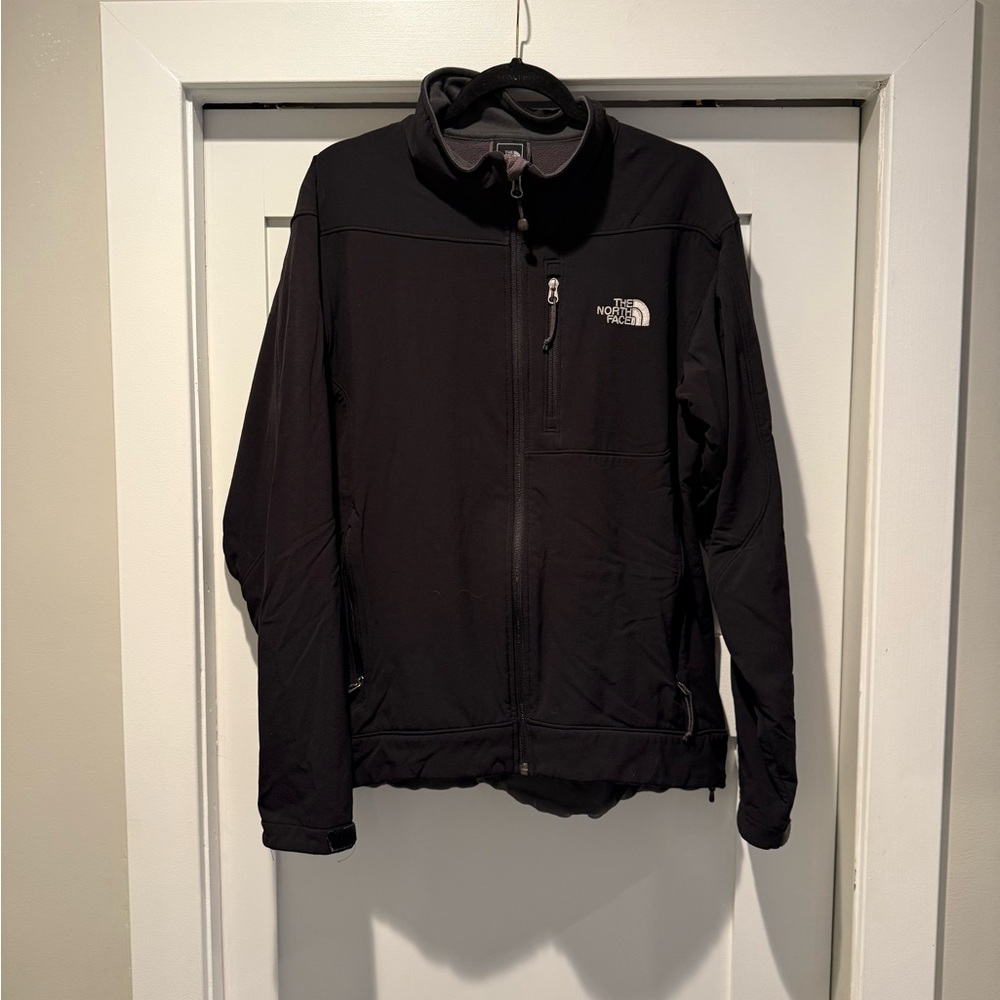 The North Face Apex Black Lightweight Softshell Jacket - Zip Front